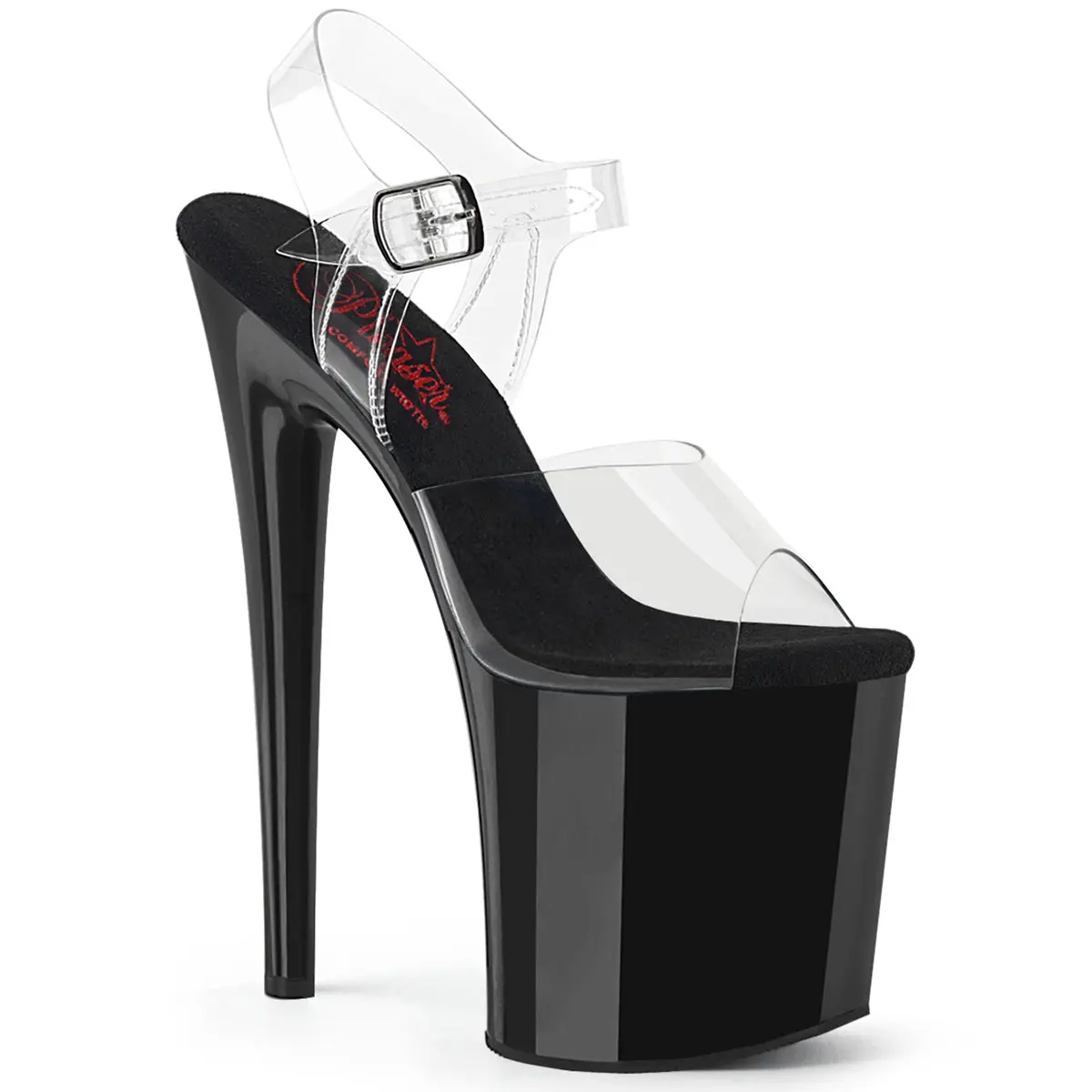 8 Inch Heel NAUGHTY-808 Clear Black High Heels Fashion