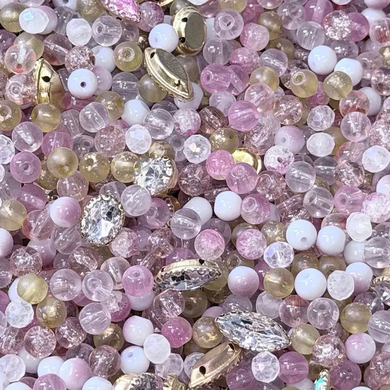 B250ML. Glass/Porcelain Mix Beads for Jewelry Making 250ML/8oz bead mix 2 Orders for a Bento