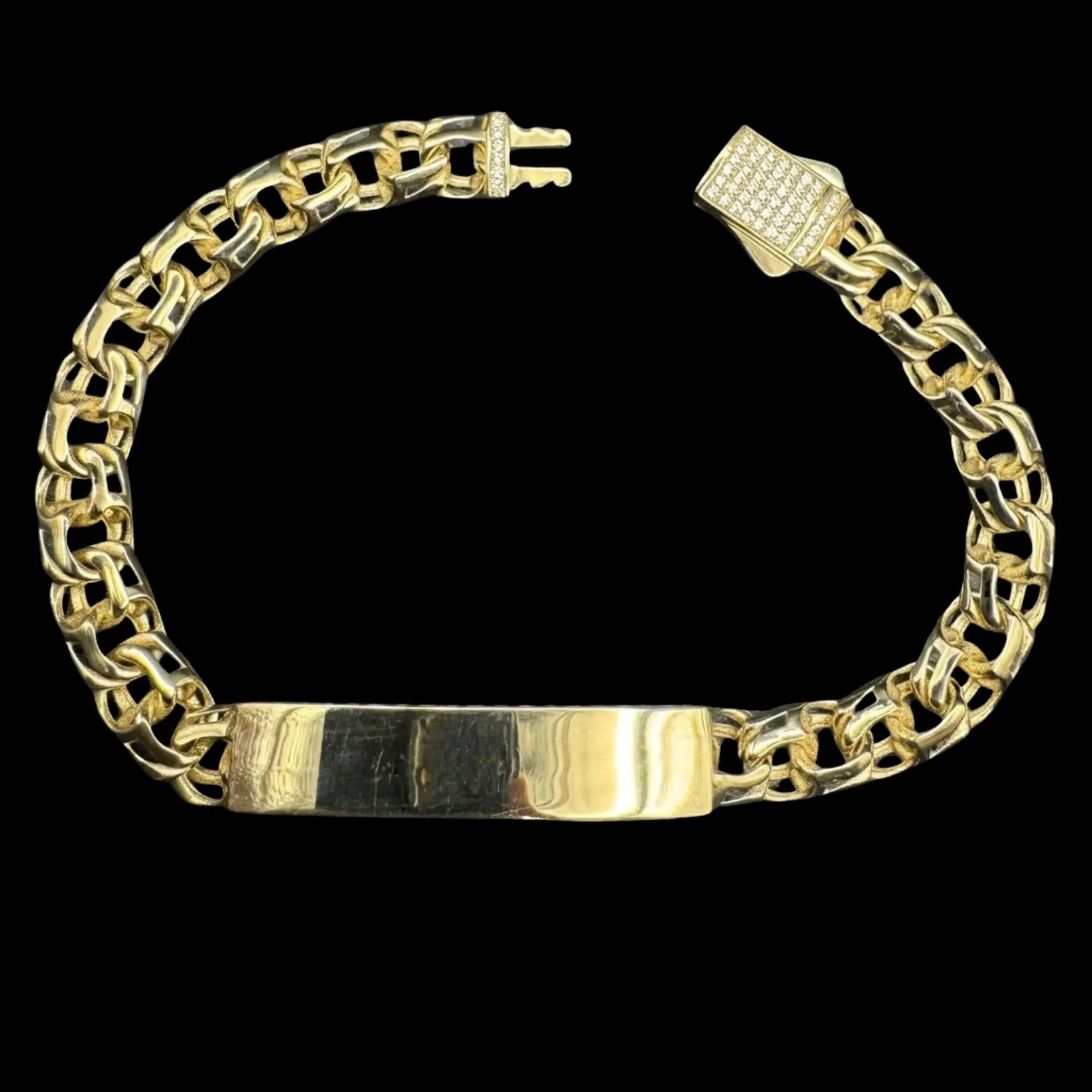 14K ESCLAVA CHINO SEMI SOLIDA 8MM
