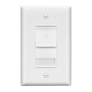 LIDER Decorator Dimmer Light Switch, Single-Pole, 200W LED/CFL, No Neutral Required, Wall Plate Included