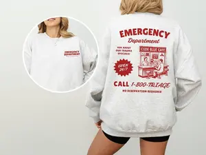 Emergency Department Crewneck Sweatshirt, ER Nurse Shirt, Trauma Nurse Graphic Tee, Emergency Room Tech PCT Hoodie, Healthcare Worker Gift