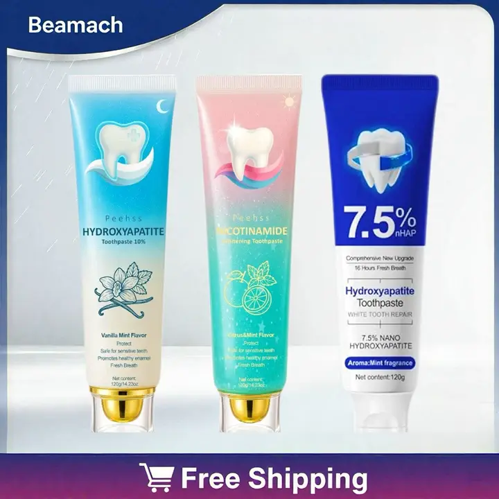 Hydroxyapatite Toothpaste & Hydroxyapatite 10%+Niacinamide Whitening toothpaste Set - Enamel Repair & Gum Care | Sensitivity Relie | Enhances Oral | Whitening | Fluoride-Free#dealsforyouday Natural Stain-Removing Hypoallergenic pemutih gigi tiktokshopspri