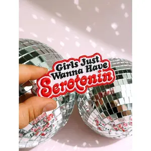 Girls Just Wanna Have Serotonin (Iron-On) Embroidered Patch