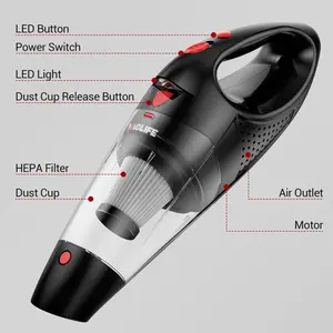 VacLife Handheld Vacuum, Car Vacuum Cleaner Cordless, Mini Portable Rechargeable Vacuum Cleaner with 2 Filters, Orange (VL189)