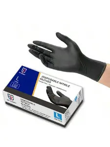 100PCS Heavy Duty Nitrile Gloves – Black Disposable Latex Free & Powder Free, Reusable Pet Hair Remover, Ideal for Industrial, Auto Repair, Food Processing, Gardening, Salon, Cleaning