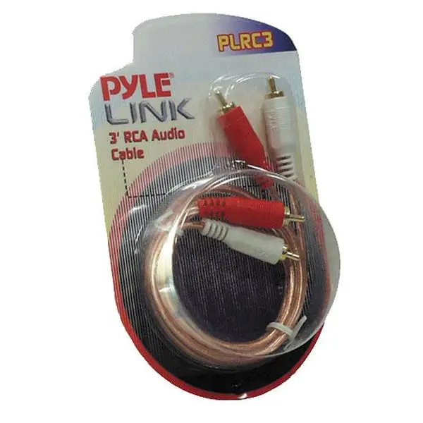 Pyle 3ft Analog Stereo RCA Cable - Dual Male-to-Male Gold-Plated RCA Connectors, Braided OFHC Oxygen-Free Copper Interconnect for Home Theater, TV, Amplifier, Analog Stereo Rca Cables