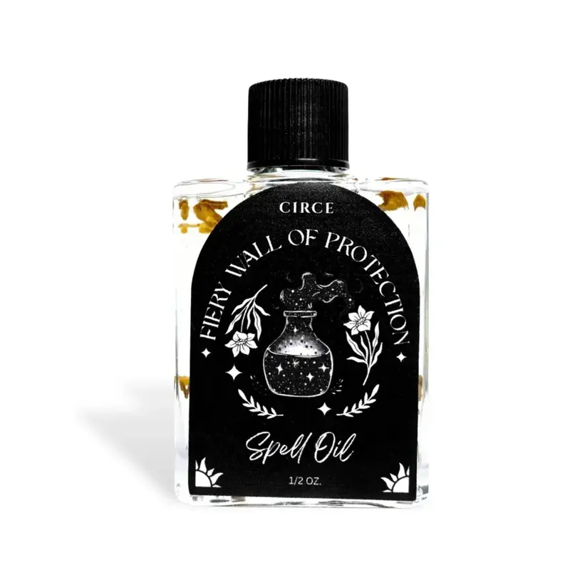 Circe Boutique Fiery Wall of Protection Spell Oil 1/2 oz | Anointing Oil with Angelica Root, Black Pepper & Cedarwood | Spiritual Shielding Ritual Oil