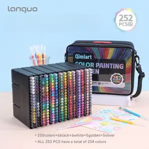 Languo Gel Pen Set, 252 Pieces, 0.6mm Tip, Large Ink Capacity, Rich Colors, Ideal for Art, DIY, Notebooks, Students, Artists