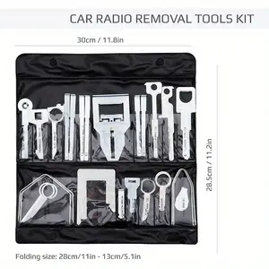 38 pieces of car radio release key set car panel stereo disassembly kit Universal Tool Kit compatible with audio GPS CD player radio host navigation installation and disassembly tool