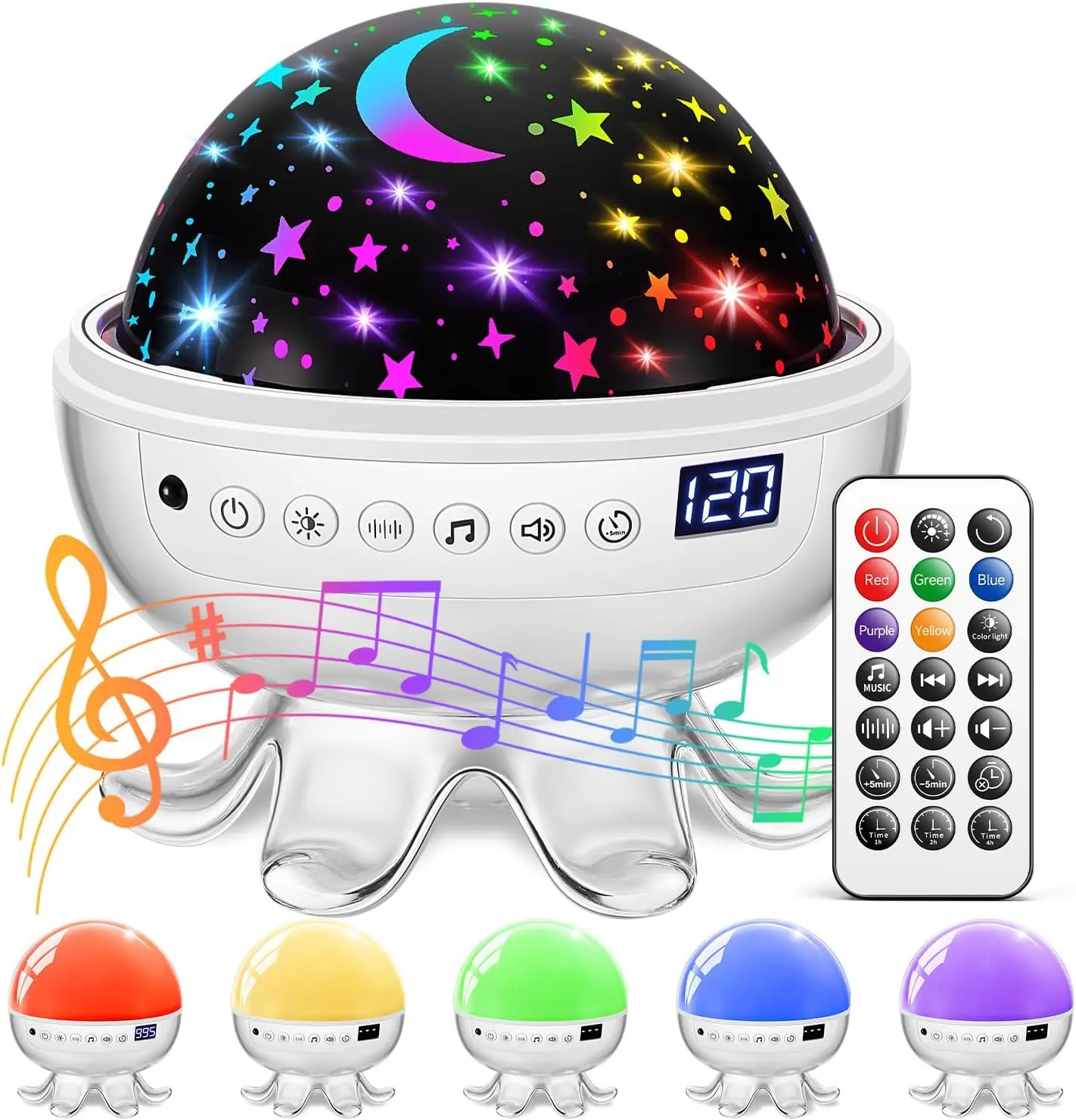 Baby Sound Machine Baby Kids Night Light Projector with Star, 30 Soothing Sounds White Noise Machine for Sleep, 31 Color |   4 Films Baby Sleep, Remote+Timer+3 Brightness Sensory Light for Autism Toys