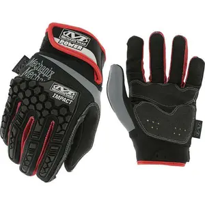 Mechanix Wear Power Impact Gloves - Black with Red Accents for Enhanced Grip and Protection