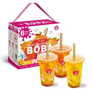 O's Bubble Boba Tea Kit - 6 Servings Popping Boba Party Kit with 3 Flavors - Ideal for Celebrations and Gatherings - Beverage, Drink
