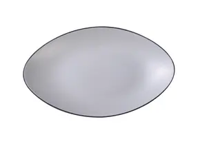 Yanco BM-211 11.5 x 7 x 1.25 in. Birmingham Melamine Scratch Resistant Oval Plate - Pack of 12