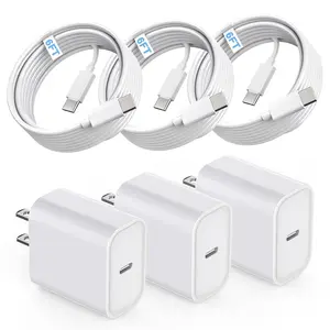 For iPhone 17 Charger Fast Charging,20W Type C Chargers Blockwith 3Pack 6FT USB C to USBC Cable for iPhone 16E/16 Plus/16 Pro/16 Pro Max/iPhone 15/15 Pro Max/iPad/AirPods