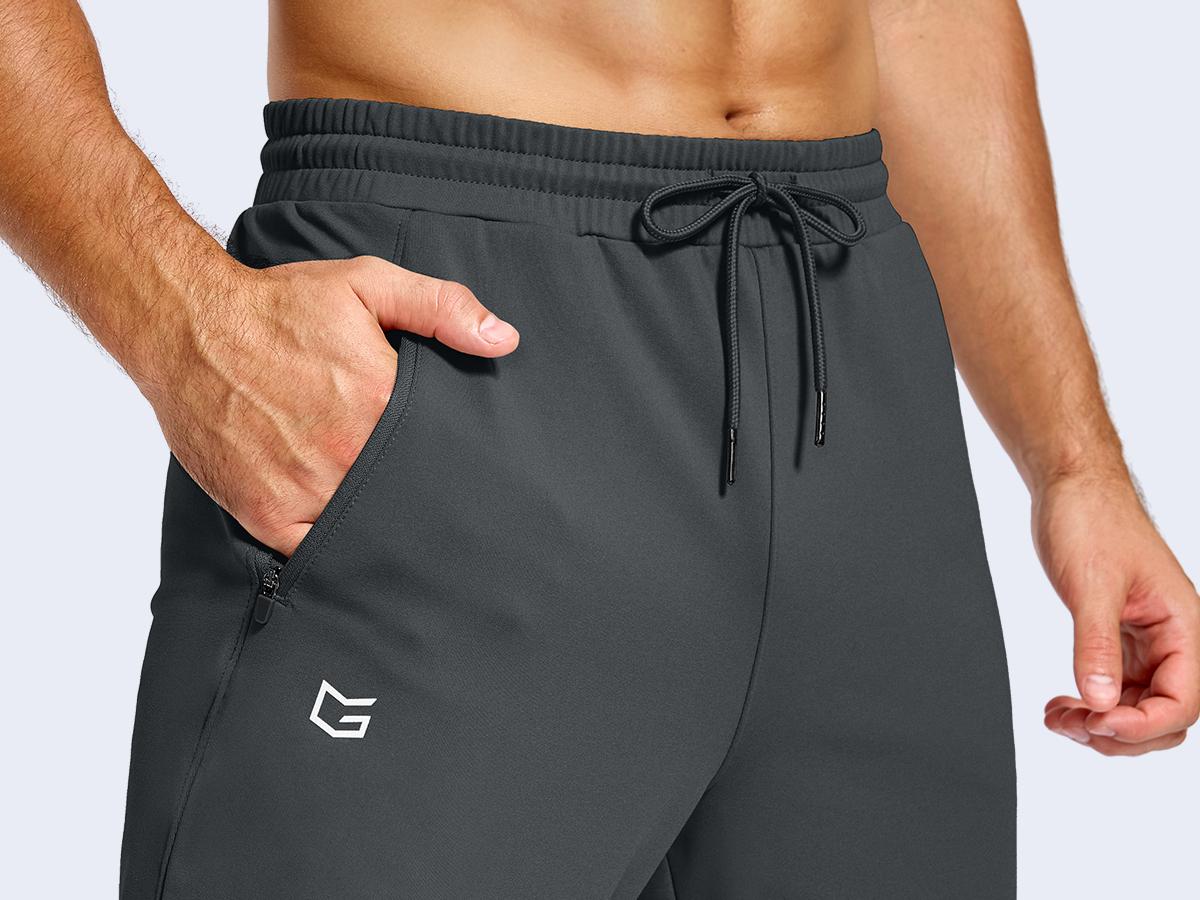 Men's Fleece Lined Winter Pants 32"/34"/36" Inseam Tall Sweatpants with Zipper Pockets Warm Water-Resistant Athletic Joggers Men