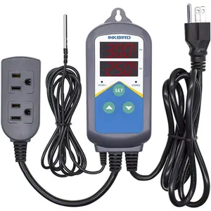 Temperature Probe Controller Thermostat Timer AC 110V 1200W Only Heating Plug Time Switch Reptile Breeding Heater Planting Greenhouse No Cooling