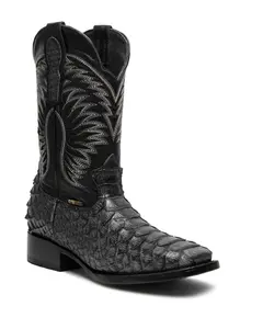 JP Boots Grey Python Embossed Hombre
