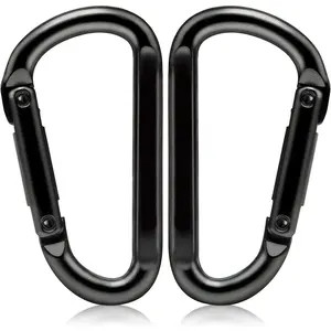 Heavy Duty Carabiner Clips, 860lbs - 3" Iron Carabiners for Keys, Gym, Camping, Hiking Accessories - D-Ring Keychain Hooks for Hammocks, Backpacks, Outdoor Gear