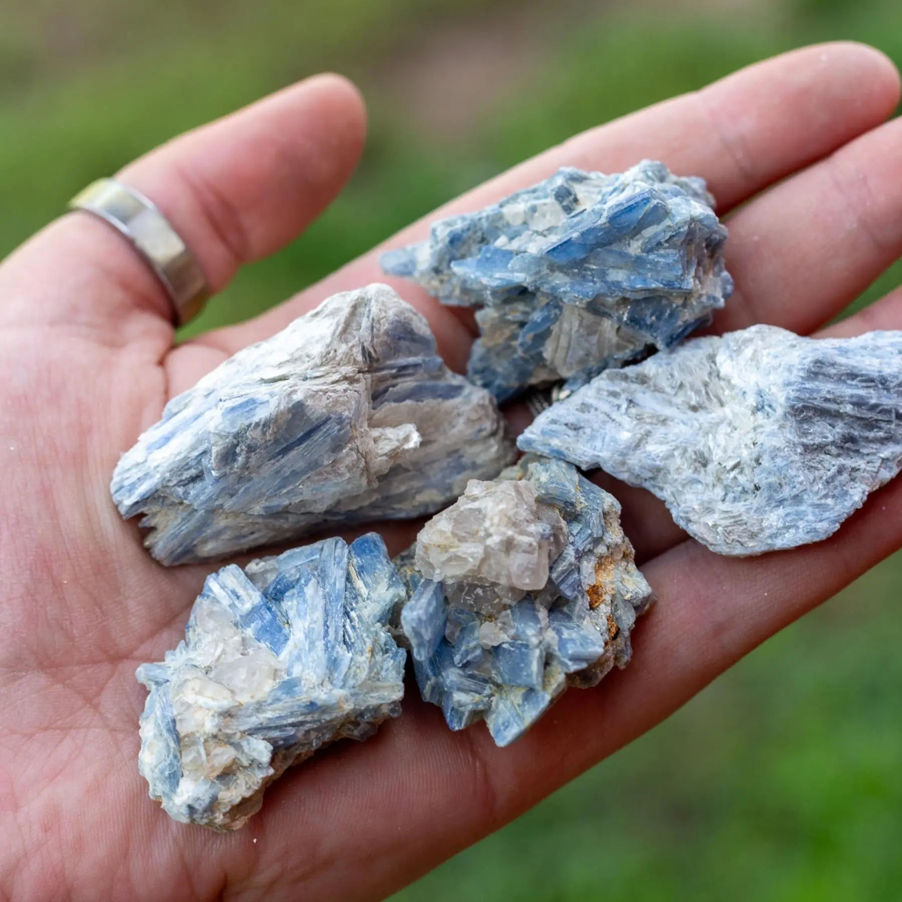 Down To Earth Blue Kyanite in Matrix Raw 1-3 Inch Rough Pieces for Third Eye & Throat Chakra Activation and Psychic Talent Expansion