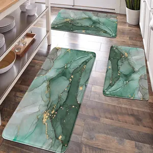 [Popular Choice]1pc, home decoration, bathroom floor mats, bathroom anti-slip mats, kitchen decoration, kitchen floor mats, green marble floor mats, simple and luxurious theme mats, soft and comfortable surface, and fatigue relief.
