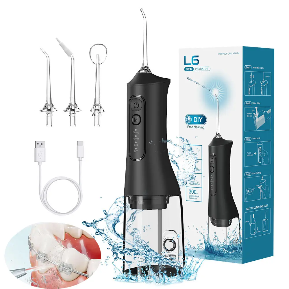 L6/C5 Wireless Portable Rechargeable Water Flosser - Powerful Waterproof Oral Irrigator with Lightweight Handle, Suitable for Braces & Sensitive Teeth, Ideal for Daily Home & Travel Use