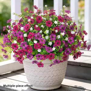 Spring Artificial Flower Outdoor Decoration Set, Daisy, Eucalyptus Leaves, Larch Wood, Lawn Garden Porch Patio, Easter Mother's Day St Patrick's Day