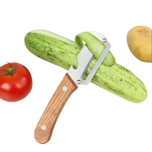 2Pcs Multifunctional Vegetable Peeler, 2026 New Stainless Steel Peeler with Wooden Handle and Bottle Opener, Ultra-Sharp Kitchen Tool for Fruit Potato Pumpkin Carrot, Gifts for Mom Home Cooking