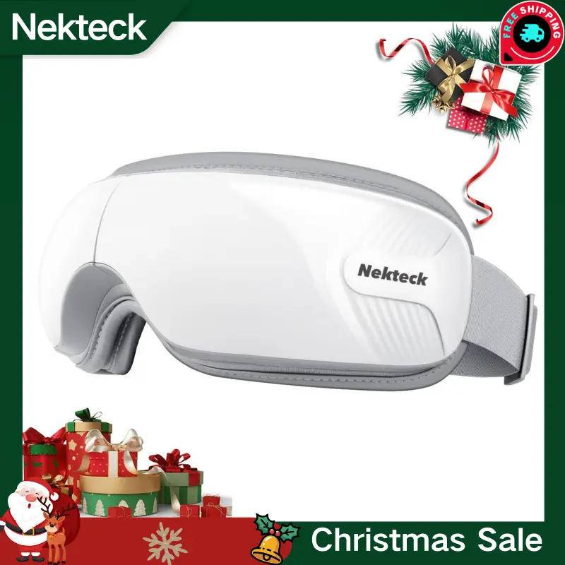 Nekteck Eye Massager with Heat & Bluetooth Music, Comfort Eye Mask for Relaxation, 5 Massage Modes, 15 mins Auto-Off, Ideal Gift for Men & Women,Christmas 's Day Present