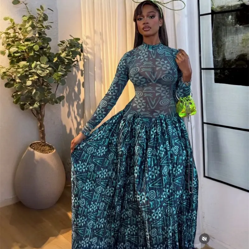 light sea green dress Shimmer Dark Green Tulle A-line Elegant Long Evening Prom Dress main image 0