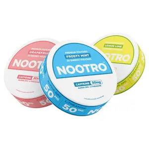 Nootro Caffeine Nootropic Pouches - Energy Pouches with 50mg Caffeine, 50mg Alpha GPC, 50mg L-Theanine with No Sugar and no Calories - 20 Pouches Per Can - Dietary Supplement -  Vitamin