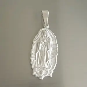 950 Silver Virgin Mary Pendant Elegant Religious Necklace Charm for Women