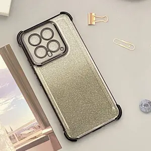 Glitter Phone Case with Card Slot, Anti-drop Phone Protective Cover, Phone Accessory Compatible with Xiaomi 12T TPRO/13 PRO T TPRO/14 T TPRO PRO/15 PRO/POCO F5 F6 X6, Casing
