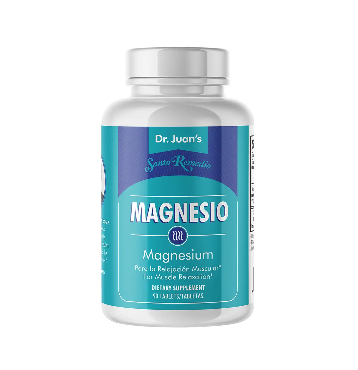 Santo Remedio Magnesium, Supports Muscle Relaxation, Dietary Supplement, Magnesium Citrate 300 mg, No Artificial Flavors, No Artificial Colors, 90 Tab
