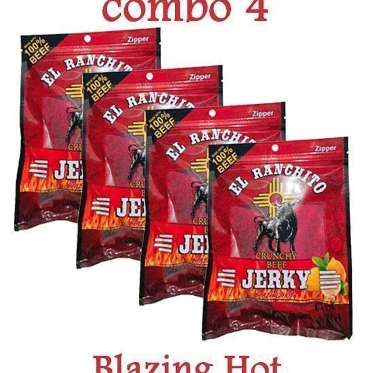 Blazing Hot El Ranchito Crunchy Beef Jerky Net Wt. 2 oz