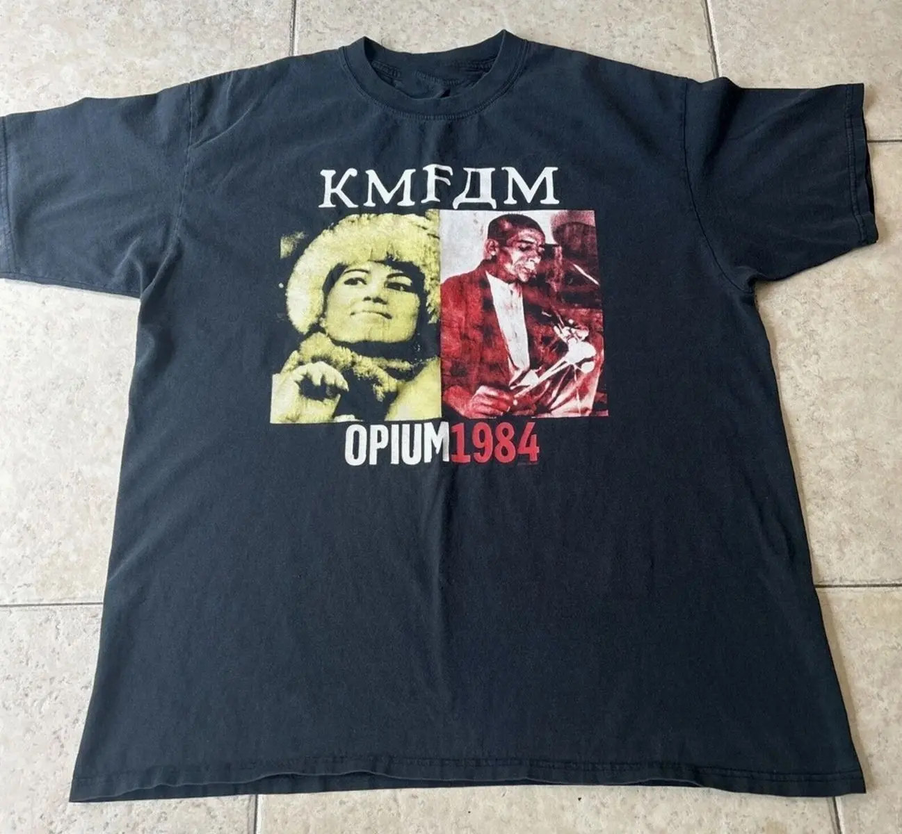 Vtg KMFDM Opium 1984 Cotton Black All Size Unisex Shirt BT811 G