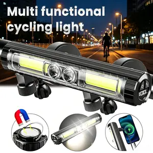 Ultra-bright Mountain Night Riding Front Light USB Power Bank Aluminum Alloy Horizontal Bicycle Front Light