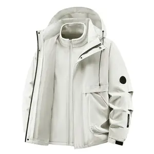 Three-in-one outdoor jacket set for men, 2025 autumn and winter model, thick, windproof, waterproof, high-quality outdoor jacket for men, warm jacket, outer coat for men