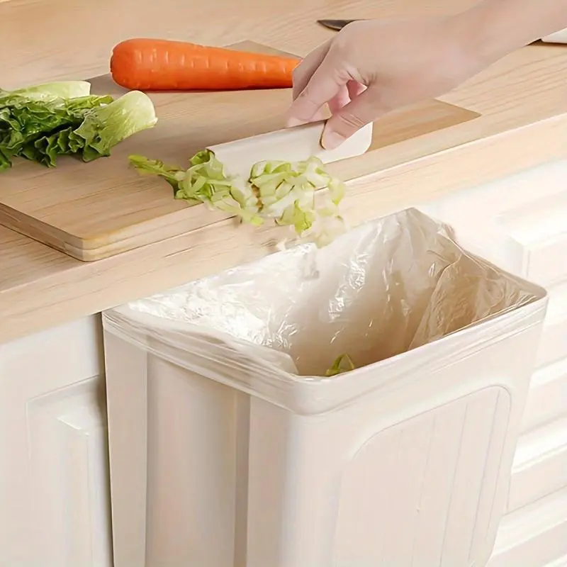 Foldable Kitchen Trash Can Hanging Trash Bin Space-saving Copper Garbage Can for Kitchen Cabinets Accessories Storage Home Gadgets