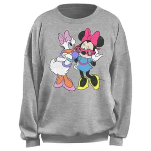 Junior's Mickey & Friends Cool Sunglasses Daisy and Minnie Sweatshirt