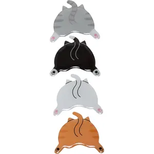 Funny Cat Kitchen Magnets, Pet Themed Refrigerator Magnets, Funny Novelty Gift for Cat Lovers and Pet Parents, Ideal Decor for Home, School Locker and Office Whiteboard - Set of 4