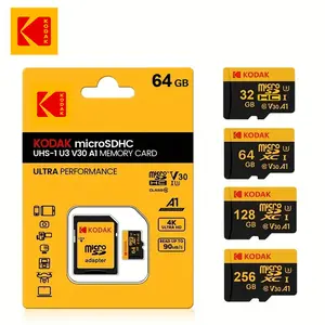 KODAK 128GB/256GB Micro SD Card, SDXC sd card with Adapter, Support 4K Videos TF Card,90MB/s High-Speed Memery Card, Class-10 U3 for Smartphone, Sport Camera, Drone with Camera, Security Camera, Camera Accessores