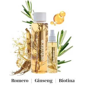 Selvatico Rosemary Shampoo & Activating Scalp Tonic - Herbal Formula with Real Rosemary Pieces & Biotin - Natural Hair Growth Solution - Nourishing Treatment 16oz Hair Oil Bundle