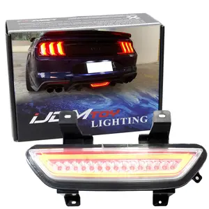 iJDMTOY Clear Lens All-In-One LED Rear Fog Light Kit For 2015-2017 Ford Mustang, w/Brilliant Red LED Ring as Tail/Brake Lamp & White LED as Backup Reverse Lamp