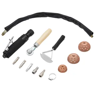 Air Tire Repair Polish Patch Tools, Include 2500rpm Low Speed Air Tire Buffer Tire Inner Liner Scrapper Patch Roller Tungsten Steel Buffing Wheel