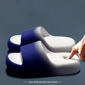 Gradient Thick Sole Slippers - Unisex Indoor Outdoor Slides, Women Men Fashion Casual Beach Sandals, Soft EVA Footwear