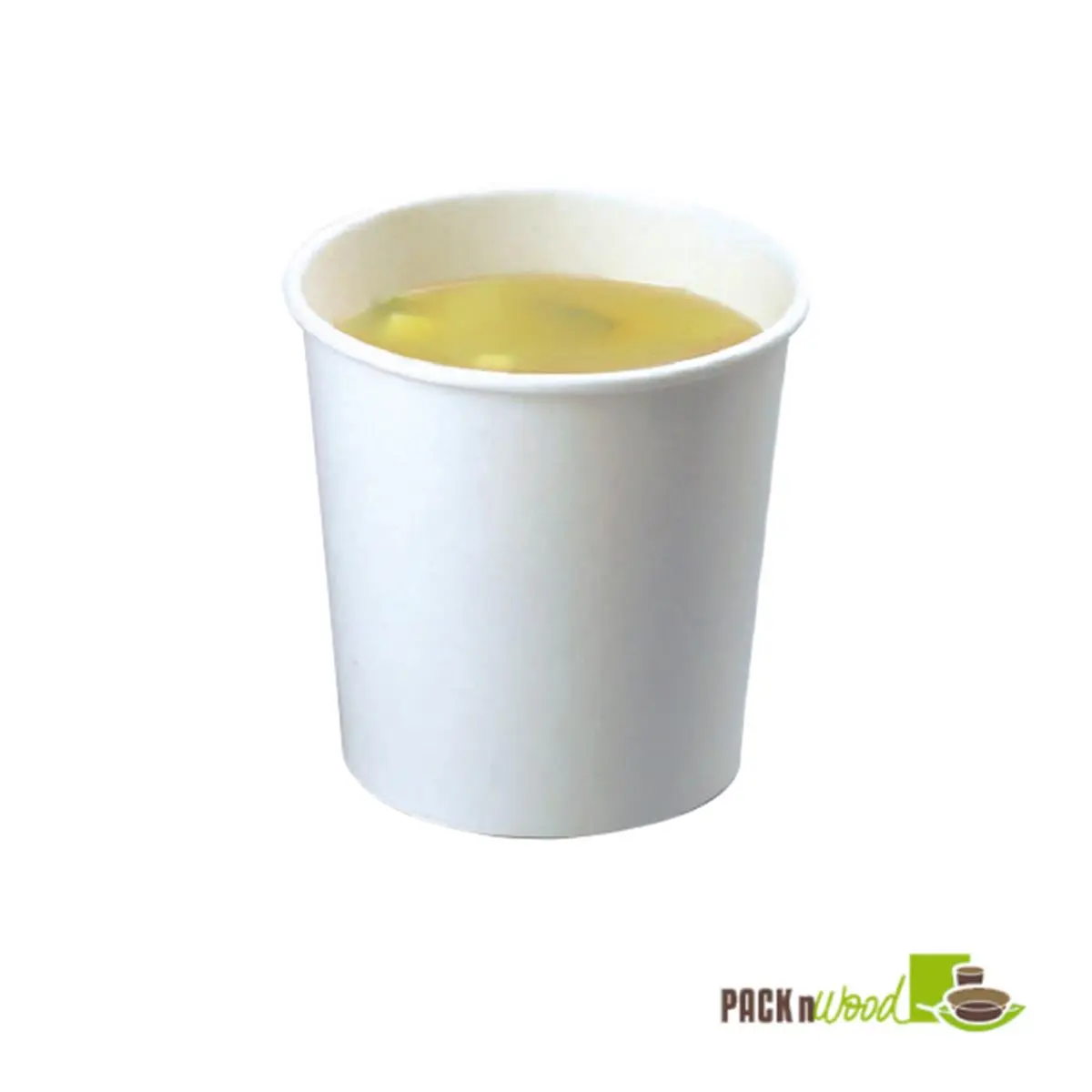 212 MAIN Disposable Transparent 12oz White Paper Soup Cups Set - For Camping, Picnic Use, Cold-Safe Disposable Cups