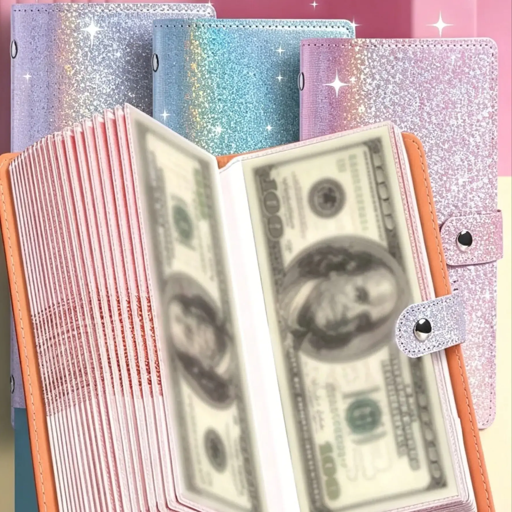 100 Bills Large Capacity Savings Book, Waterproof Stain-Resistant Cash Organizer, Personal Finance Budget Management Ledger