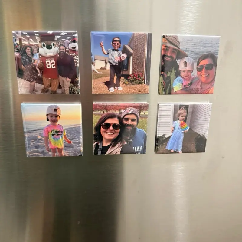 Custom Magnets Set of 3, 6, or 9 - 2x2" Personalized Photo Magnets for Fridge - High-Quality Full-Color Print - Perfect for Gifts & Promotions
