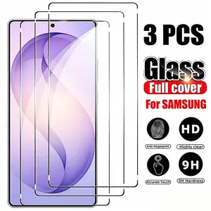 3 PCS 9H Tempered Glass Screen Protector For Samsung Galaxy S26 Ultra/S25 Ultra/S24 Ultra/S26/S25/S24/S23/S22FE/EDGE/Plus etc. Phone Screen Protector Full Cover Anti-scratch Fingerprint Resistant Touch Sensitive