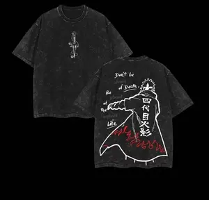 valentine shirts Namikaze Minato Naruto Anime Double Printed Vintage Washed Tee Unisex Oversize Anime Manga Washed Heavyweight Cotton T-shirt, Gift For Anime Fan, Anime Lover